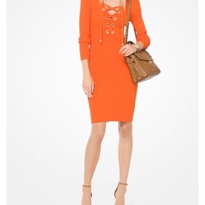Lace up ribbed Micheal Kors dress